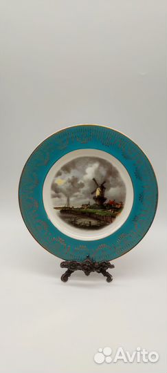 Тарелка настенная винтажная Мельница Европа диаме