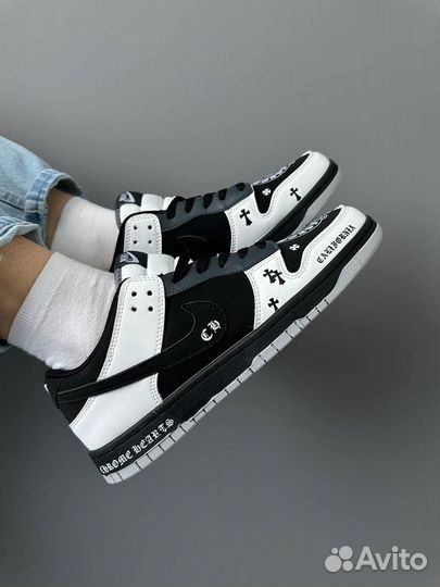 Кроссовки nike sb dunk low chrome hearts