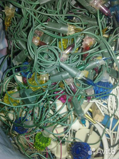 Ёлочные игрушки СССР, гирлянды СССР, очень много