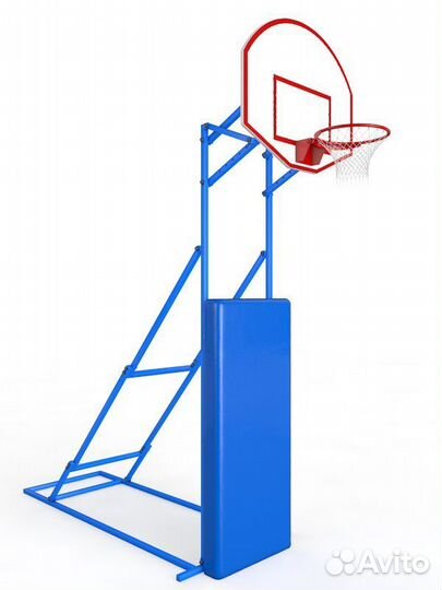 Стритбольная стойка щит из фанеры, мобильная с ре