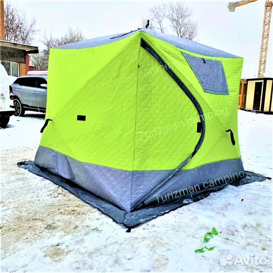 Зимняя палатка + пол + раскладушка 190х64х40см