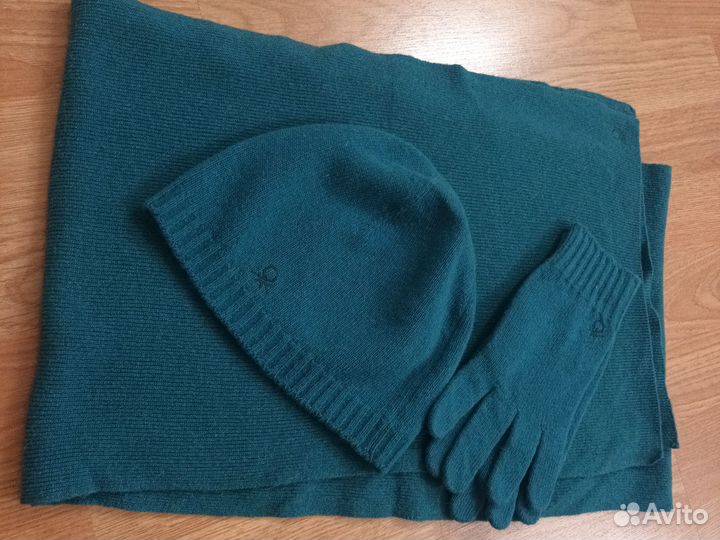 Комлект шапка шарф перчатки женский