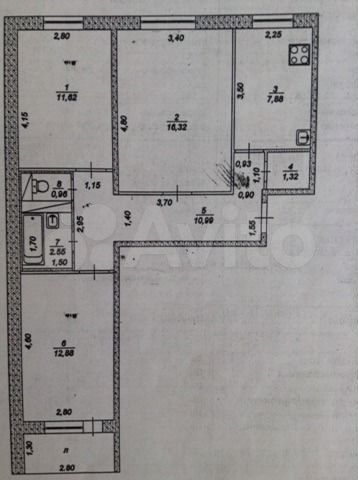3-к. квартира, 64,5 м², 8/9 эт.