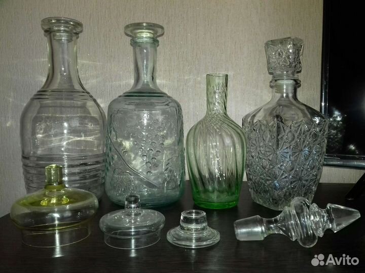 Графины, пробки, крышки(стеклянная посуда ссср)