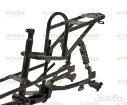 Рама металическая с амортизатором для электровелосипеда