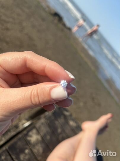 Пусеты с бриллиантами 1 карат