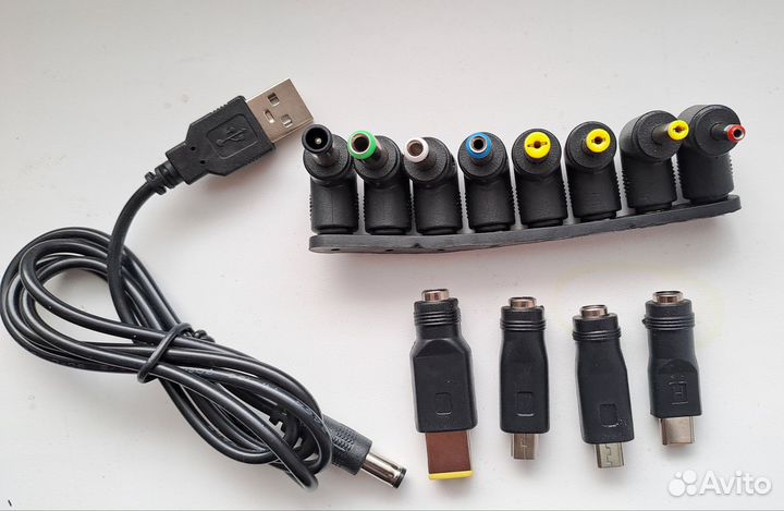 Кабель питания USB DC-jack с разными разъёмами