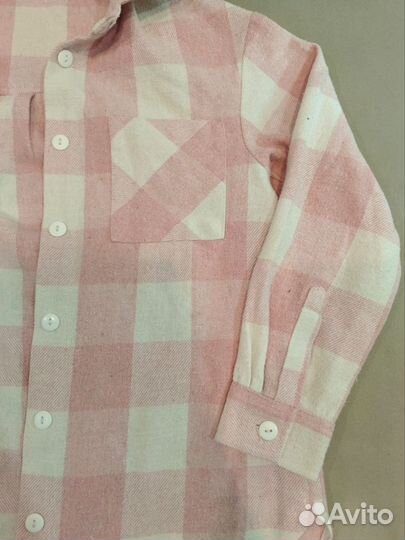 Утепленная рубашка для девочки