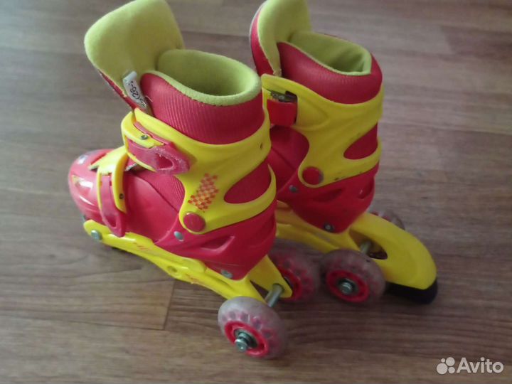 Роликовые коньки раздвижные + защита и шлем