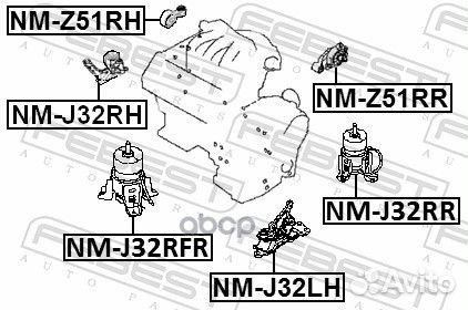 Опора двигателя nissan murano Z51/teana J32 08