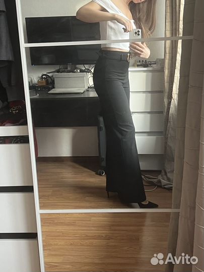 Брюки черные широкие s mango