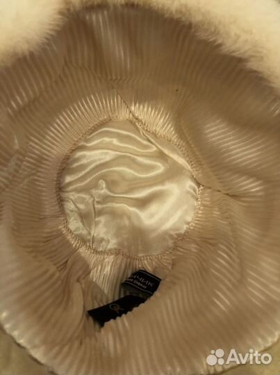 Шапка кремовая норка кошечка