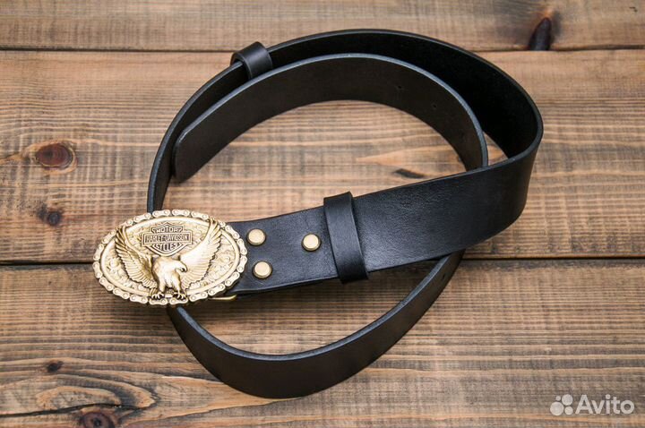 Кожаный байкерский ремень Harley-Davidson