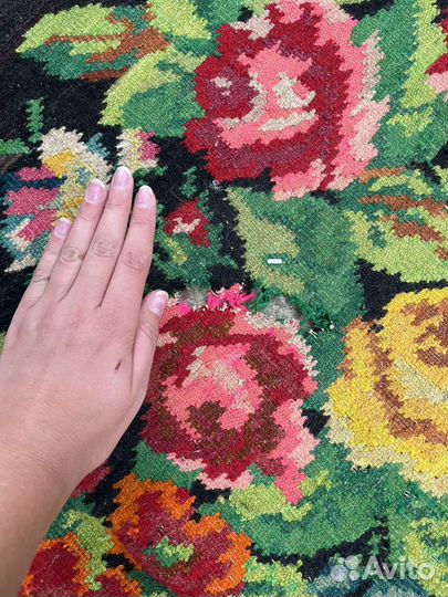 Ковёр ручной работы антиквариат 1950г старинный