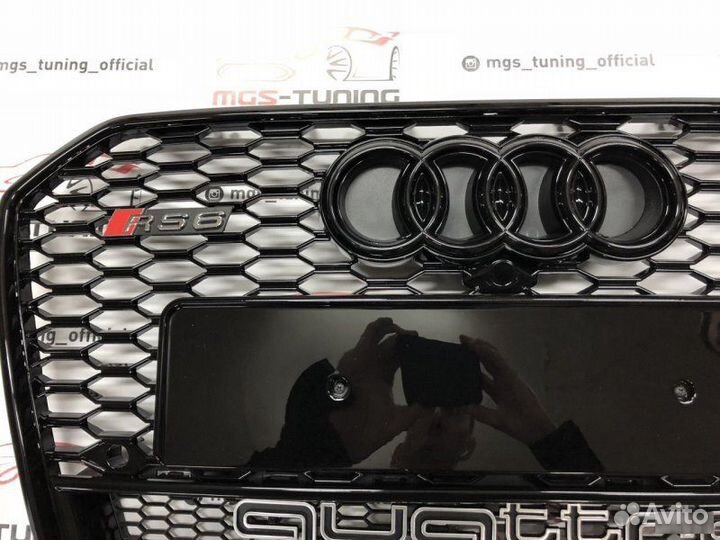 Решетка на Audi A6 в стиле RS6 14-18 гг. дизайн 4