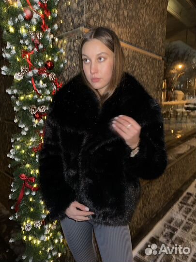 Эко шубка новая черная женская