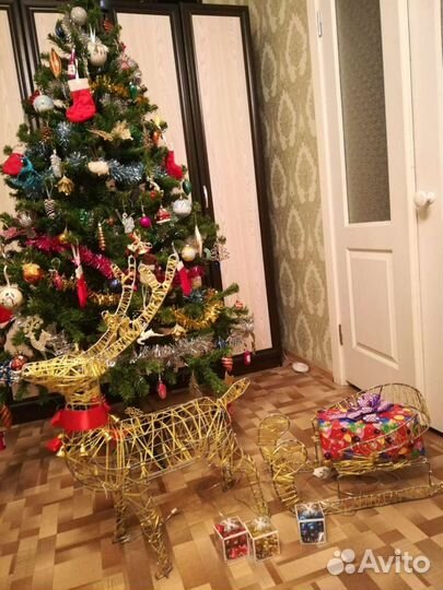 Олень новогодний светодиодный