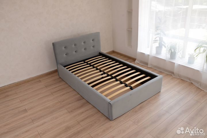 Кровать двуспальная 120х200 Роза велюр