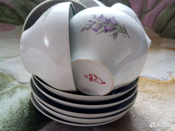 Чайный сервиз-5чашек и блюдец.новый