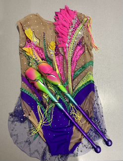 Обмотка и аэрография обруча и булав