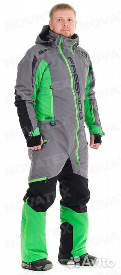 Фрирайд комбинезон мужской (таслан, серо-зеленый)