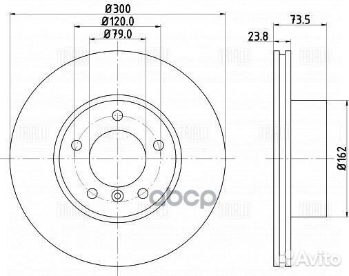 Диск тормозной BMW 1 E81/E87/3 E90/E91/E92 пере