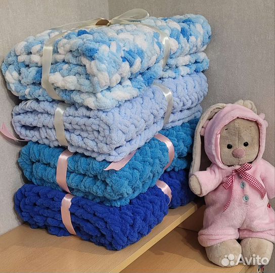 Плюшевый плед одеяло для новорождённого