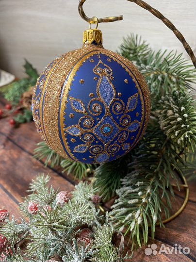 Елочные шары стекло дорого-богато 85мм