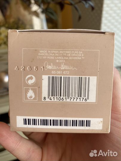 Духи (eau de parfum) 212 vip rose CH 80ml б/у