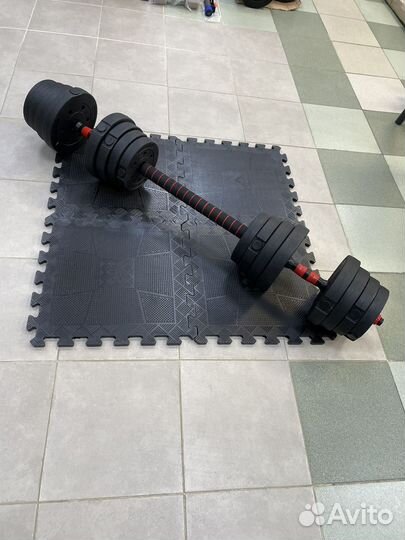 Гантели разборные 30 кг (набор 2х15) с проставкой