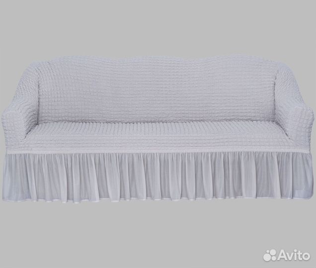 Чехол на трехместный диван с подлокотниками Ваниль