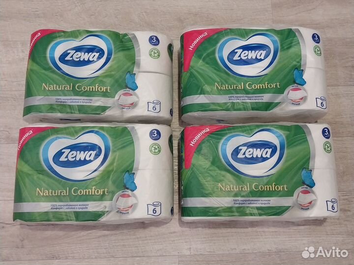 Туалетная бумага zewa 3х сл. 6шт