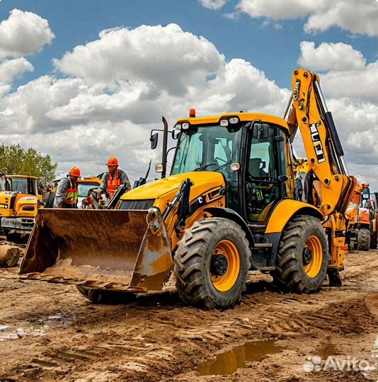Аренда экскаватора погрузчика jcb с гидромолотом