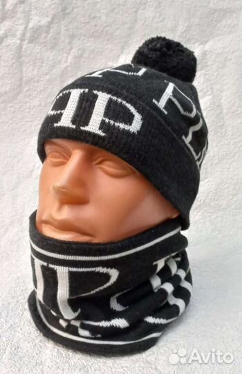 Зимний комплект шапка и шарф (снуд)