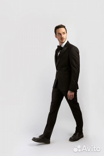 Костюм смокинг тройка - черный