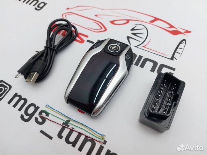 Смарт ключ Lexus стиль BMW серебристый