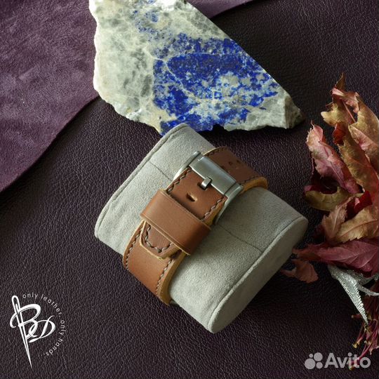Кожаный ремешок для часов Fossil. Ручная работа