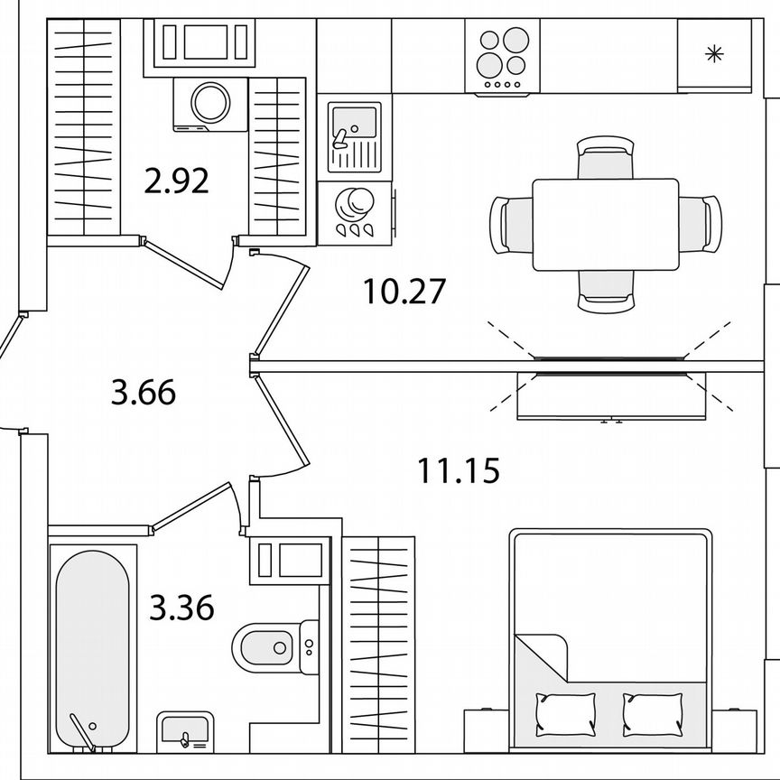 1-к. квартира, 31,4 м², 2/9 эт.