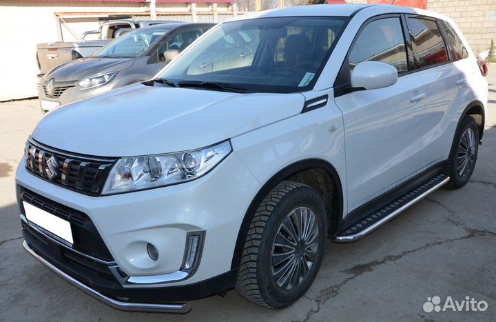 Пороги с накладным листом Suzuki Vitara