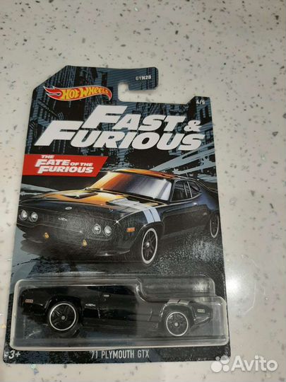 Hot Wheels 71 plymouth GTX Форсаж, не вскрывался