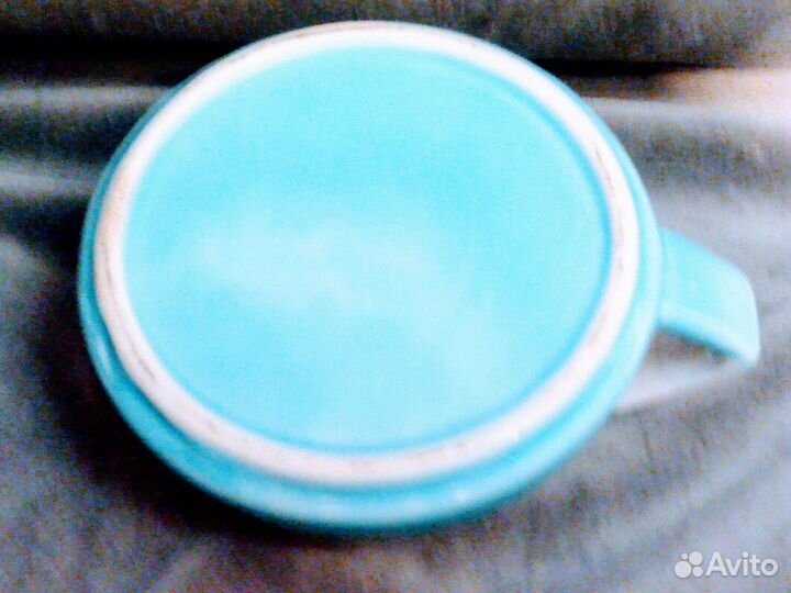 Чайный кофейный сервиз с рыбками керамика глазурь