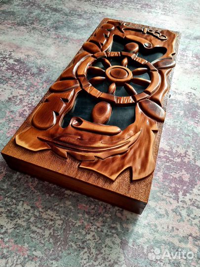 Нарды ручной работы со стеклом