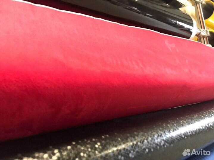 Красная алькантара на клеевой основе