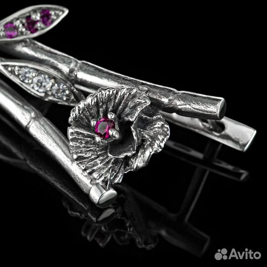 Серьги « Цветущий бамбук» от гарнитура