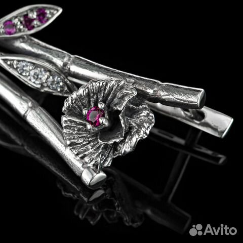 Серьги « Цветущий бамбук» от гарнитура