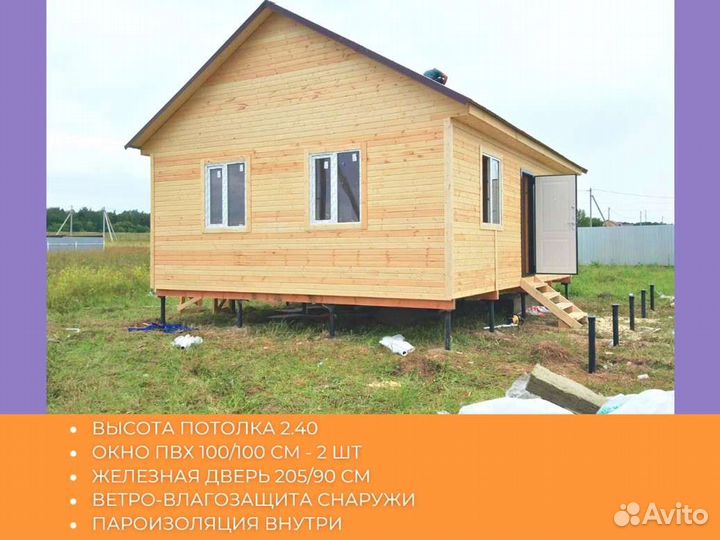 Каркасный домик 6x4 для дачи