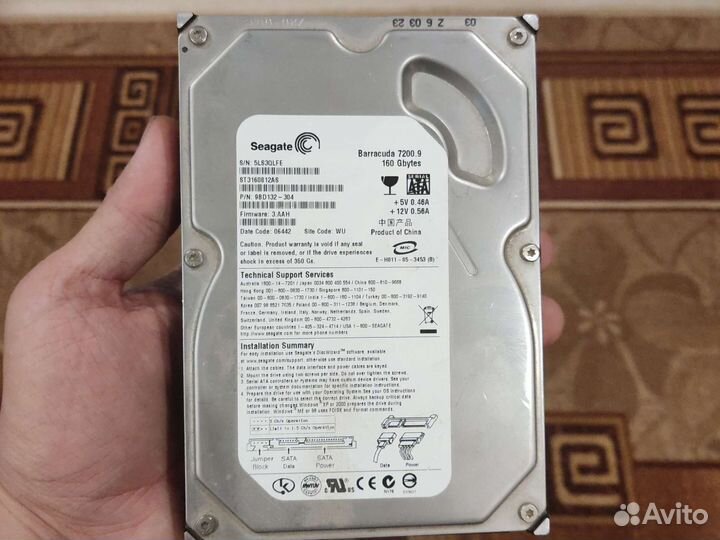 Жесткий диск seagate barracuda 160gb