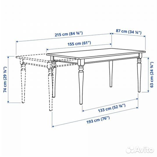 Стол IKEA ingatorp и 4 стула IKEA ingolf