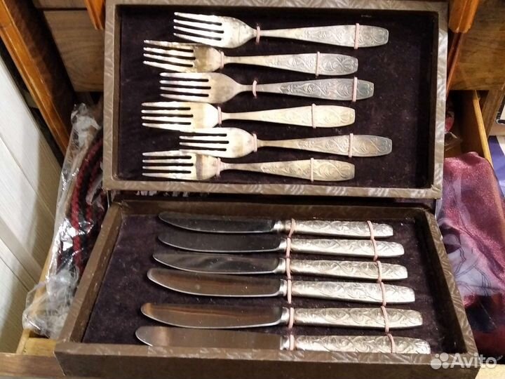 Набор столовых приборов мельхиор СССР