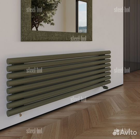 Горизонтальный дизайнерский радиатор Steel-Hot от